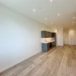 Modern kitchen in minimalist style apartment