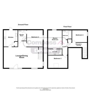 Two-storey house floor plan with four bedrooms.