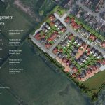 Aerial view of Hayfield Gardens housing estate.