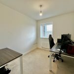Minimalist home office with desk and chair