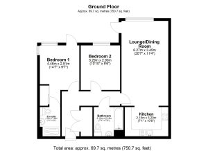 Ground floor layout with rooms and dimensions labeled.