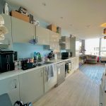 Modern open-plan kitchen and living area.