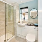 Modern bathroom with shower and sink