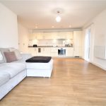 Modern open-plan living room and kitchen space