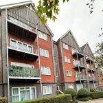 Modern residential apartment building with balconies