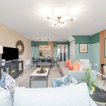 Contemporary living room with modern decor and furniture.