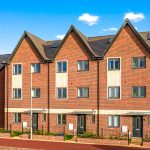 Newly constructed modern brick terraced houses