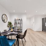 Modern open-plan kitchen and dining area design