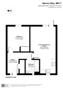 Ground floor plan with dimensions, Warren Way, MK17.