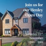Henley Open Day event poster with house image.