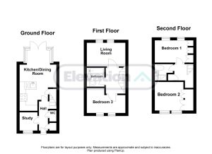 Three-storey house floor plan layout