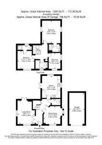 Two-storey house floor plan with garage.