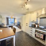 Modern open plan kitchen and living room design