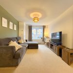 Modern living room with sofa and TV