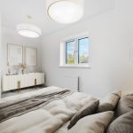 Modern bedroom with bed and decor