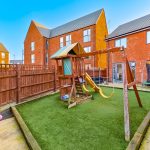 Children's playground in a modern garden.
