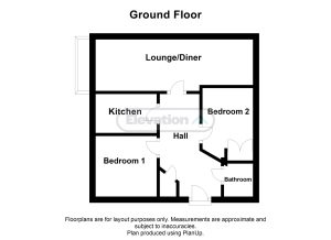 Ground floor plan with rooms labelled.