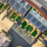Aerial view of modern housing development