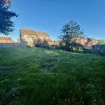 Large grassy garden with view of brick house.
