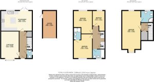 Three-storey house floor plan with garage.