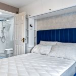 Modern bedroom with ensuite shower room
