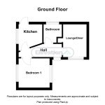 Ground floor plan with layout details.