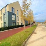 Modern residential building by the street.